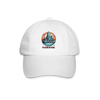 I'd rather be there, mountain lake and stars - Baseball Cap - white/white - Front