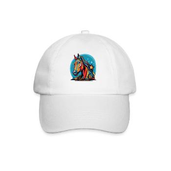 Des étoiles et un cheval coloré - Casquette classique - blanc/blanc - Devant