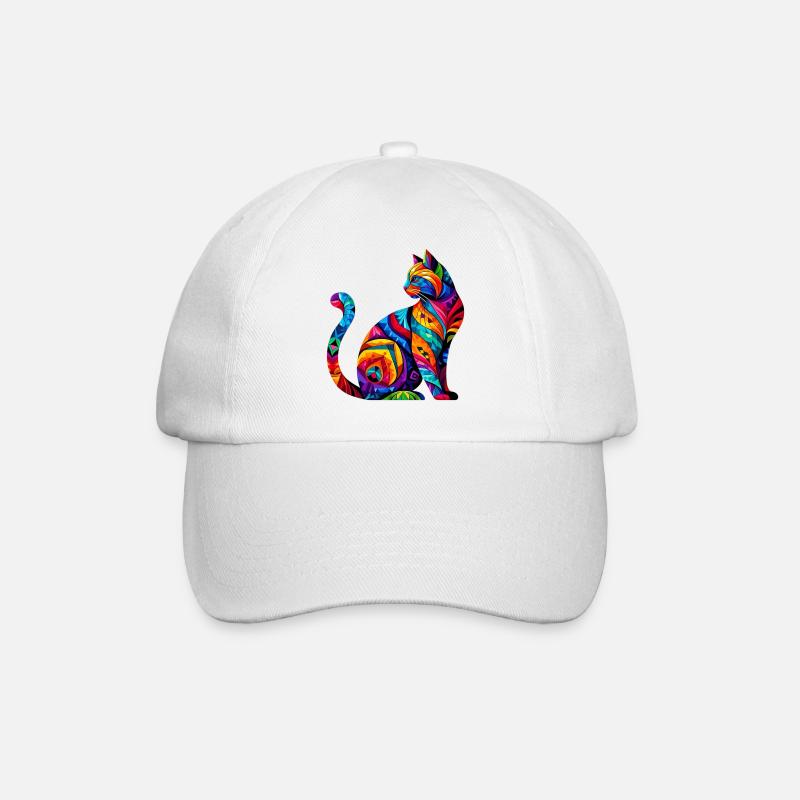 Katze - Baseballkappe - Weiß/Weiß