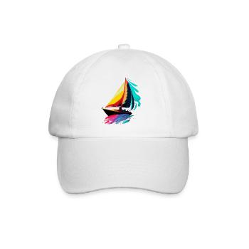 Segelschiff - Baseballkappe - Weiß/Weiß - Vorne