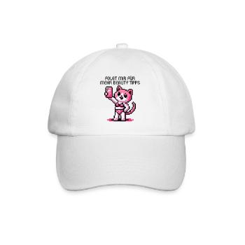 SELFIE INFLUENCER RETRO GAMING PIXELART KATZE - Baseballkappe - Weiß/Weiß - Vorne
