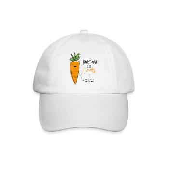 Original T-shirt, "works with a carrot" - Baseball Cap - white/white - Front