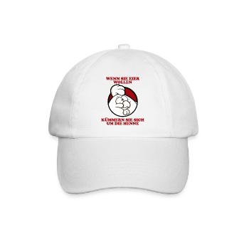 Kümmern Sie sich um die Henne 2 - Baseballkappe - Weiß/Weiß - Vorne