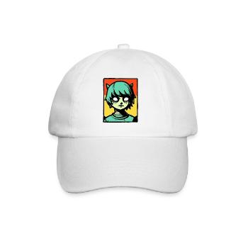 Anime Manga Dessin animé Japon Chat Garçon - Casquette classique - blanc/blanc - Devant