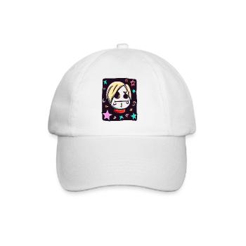 dessin animé d’enfant : anime de fille drôle - Casquette classique - blanc/blanc - Devant