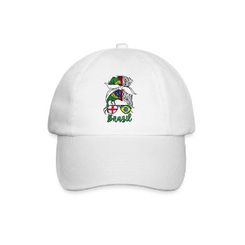 Brésil Brésil Moitié Brésilienne Moitié Anglaise Fille - Casquette classique - blanc/blanc - Devant