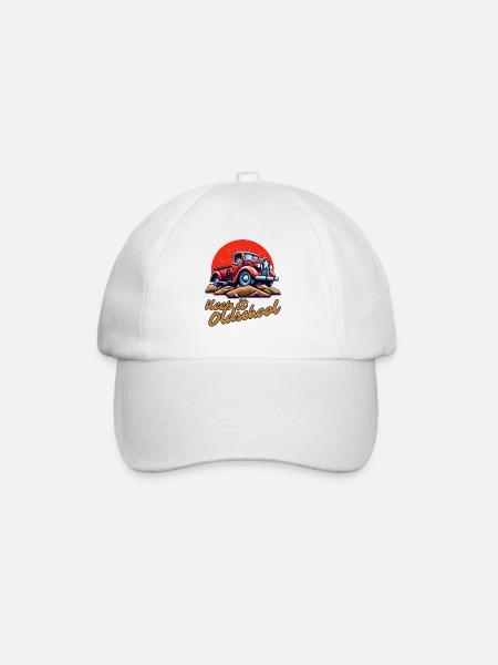 Behalte es altmodisch: Ein Pick-up-Truck - Baseballkappe - Weiß/Weiß