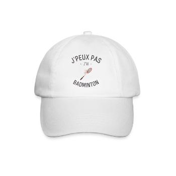 J'Peux pas j'ai Badminton - Casquette classique - blanc/blanc - Devant