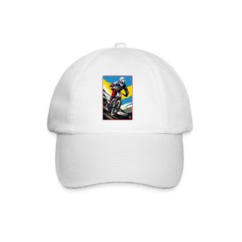Pop Art Downhill Mountain Bike - Baseball Cap - white/white - Front