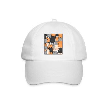 Chatons mignons, chats d’amour, chats kawaii - Casquette classique - blanc/blanc - Devant