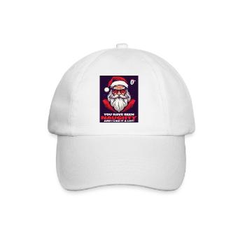 Affiche : Tu as été méchant, et j’aime ça, Père Noël - Casquette classique - blanc/blanc - Devant