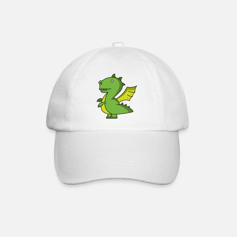 Dinosaurier Kinder Logo - Baseballkappe - Weiß/Weiß