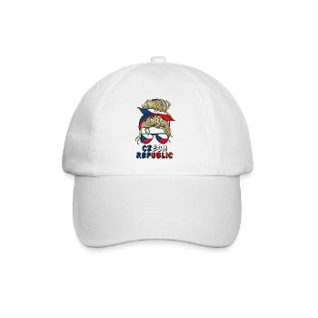Ceska République Tchèque Flag Filles Tchèque Fille Enfants - Casquette classique - blanc/blanc - Devant