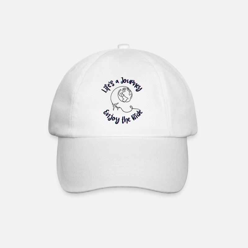 Das Leben ist eine Reise Genießen Sie die Fahrt - Baseballkappe - Weiß/Weiß