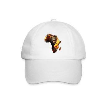 Afrique Carte Contour Femme Africaine Afro Soleil - Casquette classique - blanc/blanc - Devant