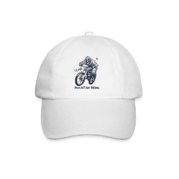 Cycling skeleton, I love mountain biking - Baseball Cap - white/white - Front