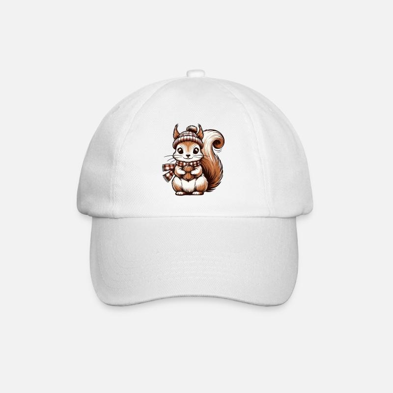 Écureuil mignon d’hiver - Casquette classique - blanc/blanc