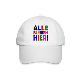 Alle bleiben hier - Baseballkappe - Weiß/Weiß - Vorne