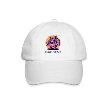 Hi guys, brutal funny monster pig - Baseball Cap - white/white - Front