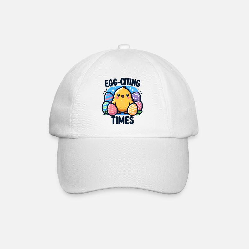 Lustiges Oster-Design - Eier-Zitier-Zeiten - Baseballkappe - Weiß/Weiß