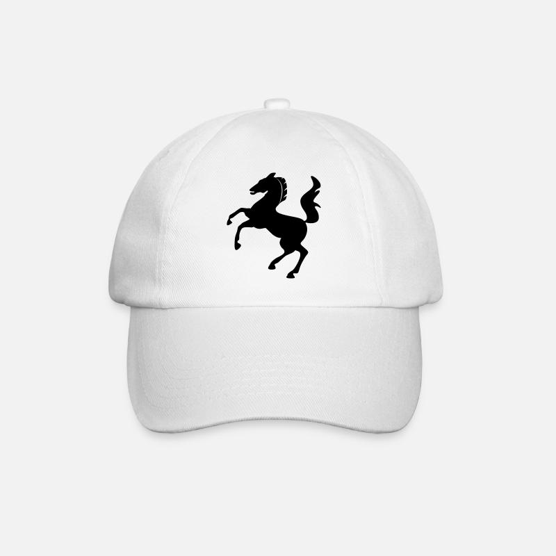 Symbole de cheval sautant dynamiquement - Casquette classique - blanc/blanc