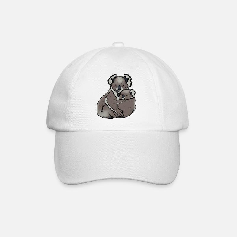 Koala - Mom with Baby - Baseball Cap - white/white