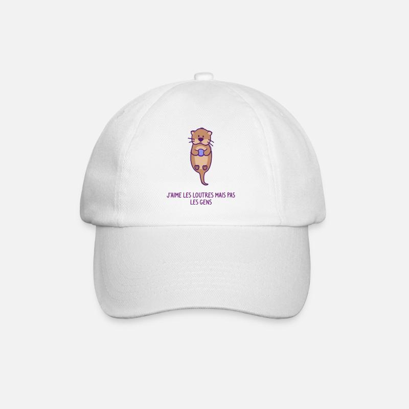 Otter - I like otters but not people - Baseball Cap - white/white