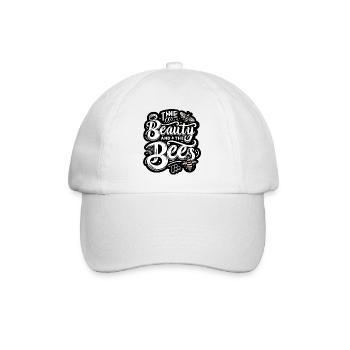 Beauty and the Bees in schwarz/weiß - Baseballkappe - Weiß/Weiß - Vorne