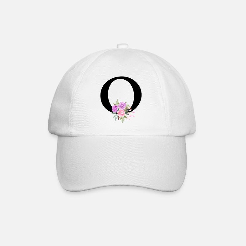 Lettre o floral violet - Casquette classique - blanc/blanc