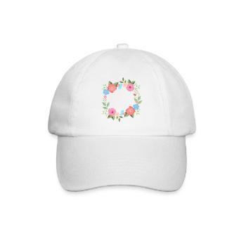 Fleurs printanières avec beaucoup d’espace pour votre texte - Casquette classique - blanc/blanc - Devant