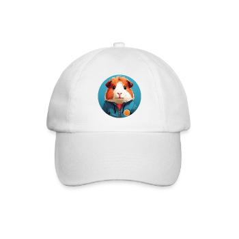 Cute guinea pig with outdoor jacket - Baseball Cap - white/white - Front