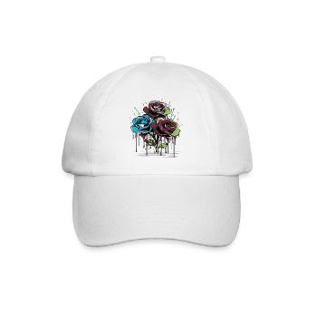 Flowers Women girl power design art female rose - Baseball Cap - white/white - Front