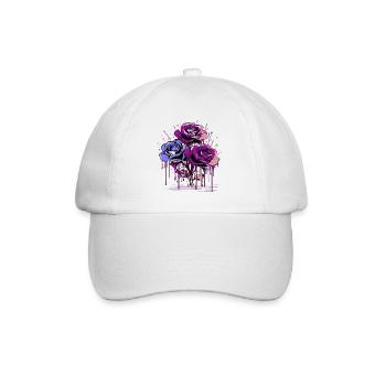 Flowers Women girl power design art female rose - Baseball Cap - white/white - Front