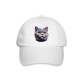 Britisch Kurzhaar Katze - Baseballkappe - Weiß/Weiß - Vorne