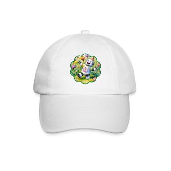 Erster Geburtstag, ich werde 1, 1. Geburtstag - Baseballkappe - Weiß/Weiß - Vorne