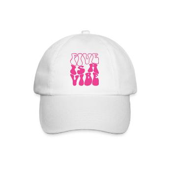 Five Is A Vibe Pink 5 Years Old Girls 5th Birthday - Baseball Cap - white/white - Front