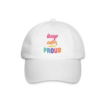 LGBT Pride Month - Ruhe bewahren und stolz sein - Baseballkappe - Weiß/Weiß - Vorne