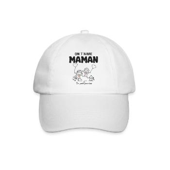 t aime maman cadeau maman 3 garçons fête des mères - Casquette classique - blanc/blanc - Devant