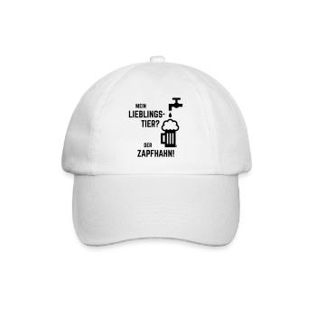 Mein Lieblingstier? Der Zapfhahn! (Bier / Black) - Baseballkappe - Weiß/Weiß - Vorne