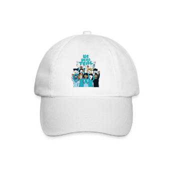 We Wear Teal – Bewusstsein für sexuelle Belästigung - Baseballkappe - Weiß/Weiß - Vorne