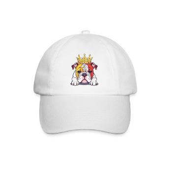 "Gekrönte Häupter" - Bulldog - Baseballkappe - Weiß/Weiß - Vorne