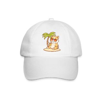 Hamster Sommer Strand Comic - Baseballkappe - Weiß/Weiß - Vorne