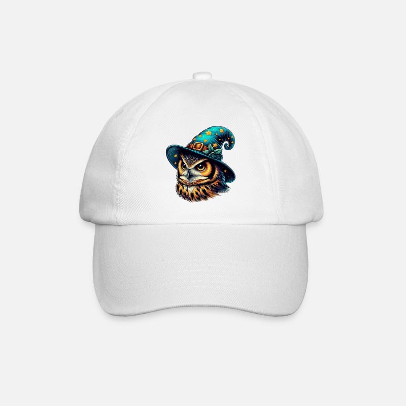 Zauberer Eule - Baseballkappe - Weiß/Weiß