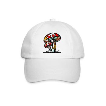 Fungo Funghi Mushroom Mushrooms - Baseball Cap - white/white - Front