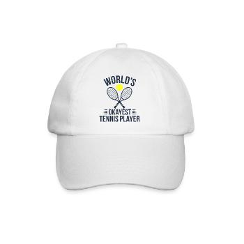 Tennis T-Shirt Worlds Okayest Tennis Player Funny - Baseballkappe - Weiß/Weiß - Vorne