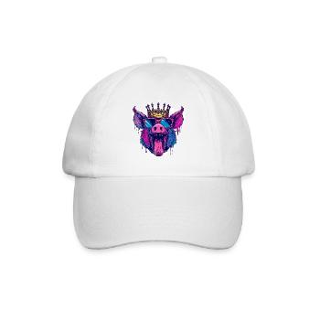Cochon Bande Dessinée Drôle Fête - Casquette classique - blanc/blanc - Devant