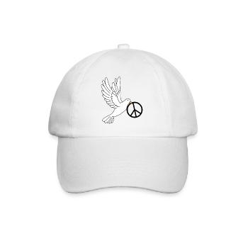 Dove of peace with peace sign in its beak Peace - Baseball Cap - white/white - Front