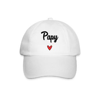 PAPY. FÊTE DES PÈRES. BONNE FÊTE PAPY. JE T'AIME. - Casquette classique - blanc/blanc - Devant