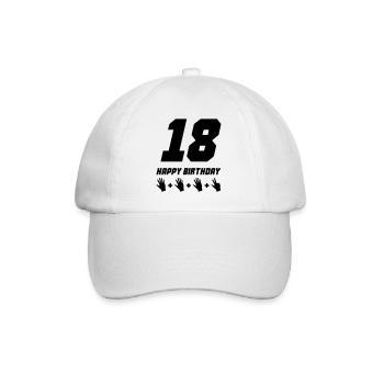 Happy Birthday 18 - Baseball Cap - white/white - Front