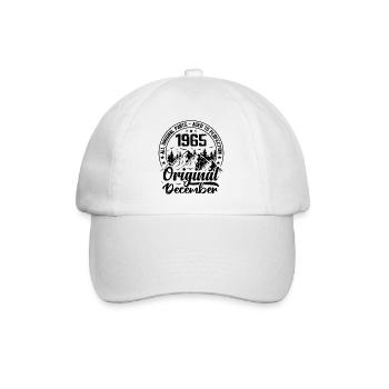 1965 December Original 59 Years Anniversary Gift - Baseball Cap - white/white - Front